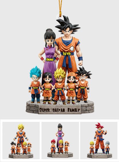 Super Saiya Family - Personalized Seven Balls Custom Shaped Ornament