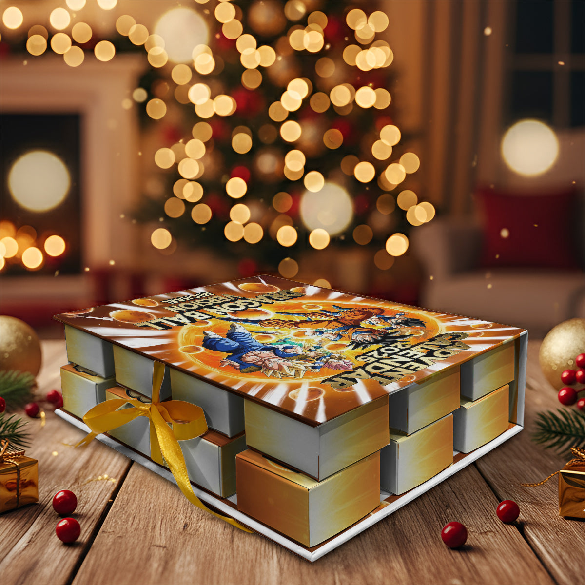 Dragon Advent Calender - Personalized Seven Balls Folded Advent Calendar With Ornaments