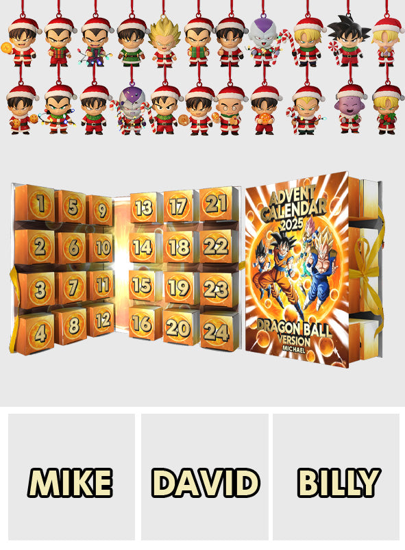 Dragon Advent Calender - Personalized Seven Balls Folded Advent Calendar With Ornaments