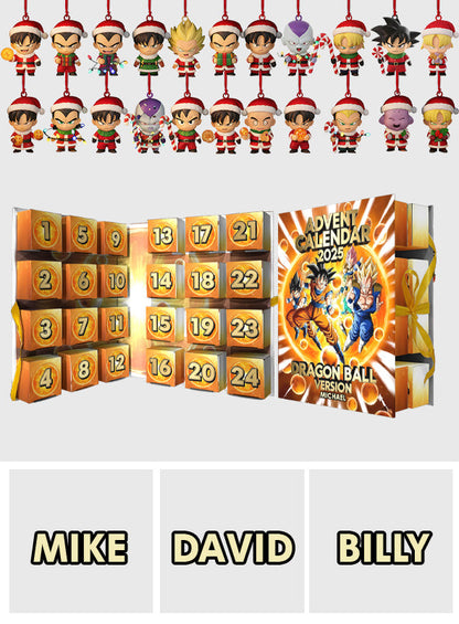 Dragon Advent Calender - Personalized Seven Balls Folded Advent Calendar With Ornaments
