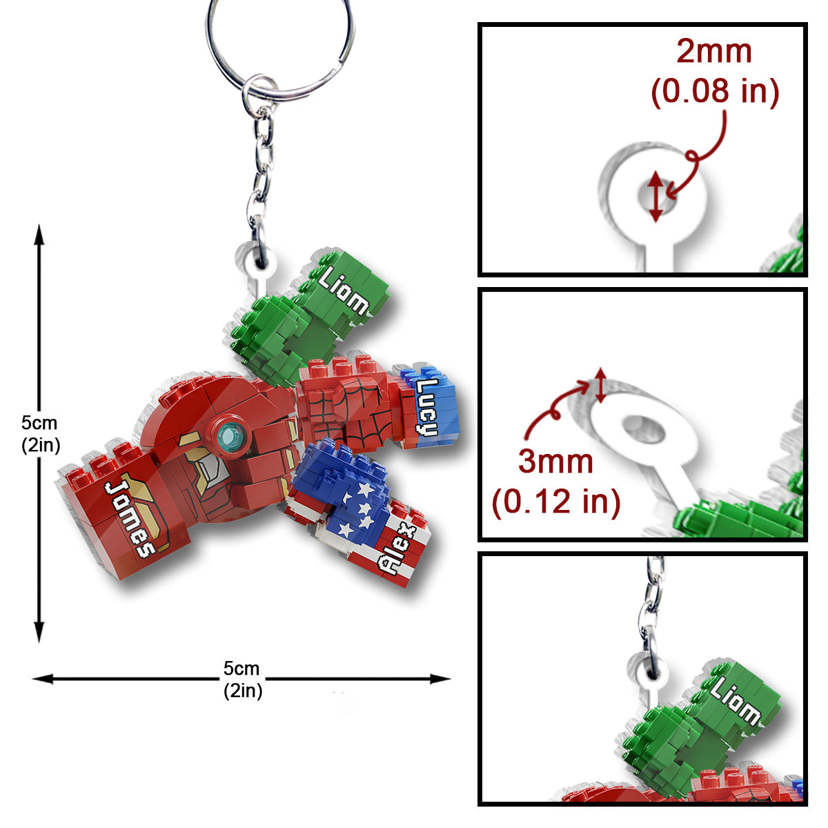 Daddy's Team - Personalized Father Transparent Keychain