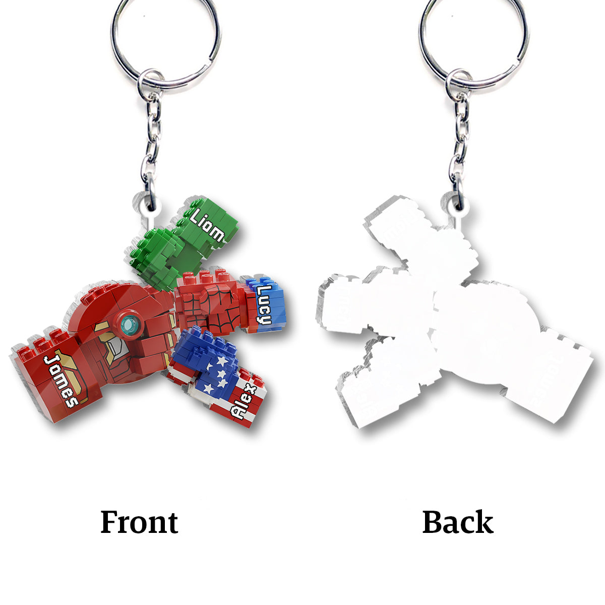 Daddy's Team - Personalized Father Transparent Keychain