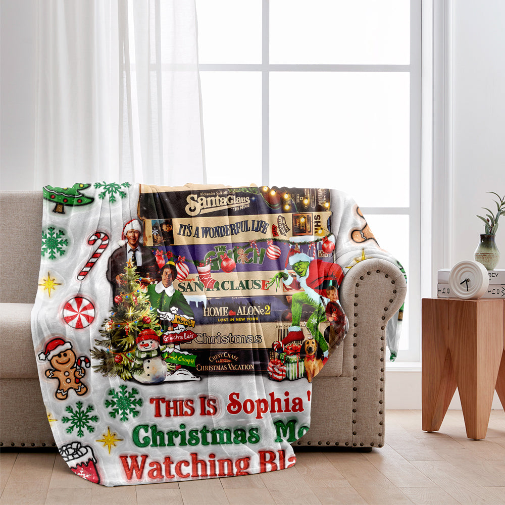 Christmas Movie Watching Blanket - Personalized Blanket