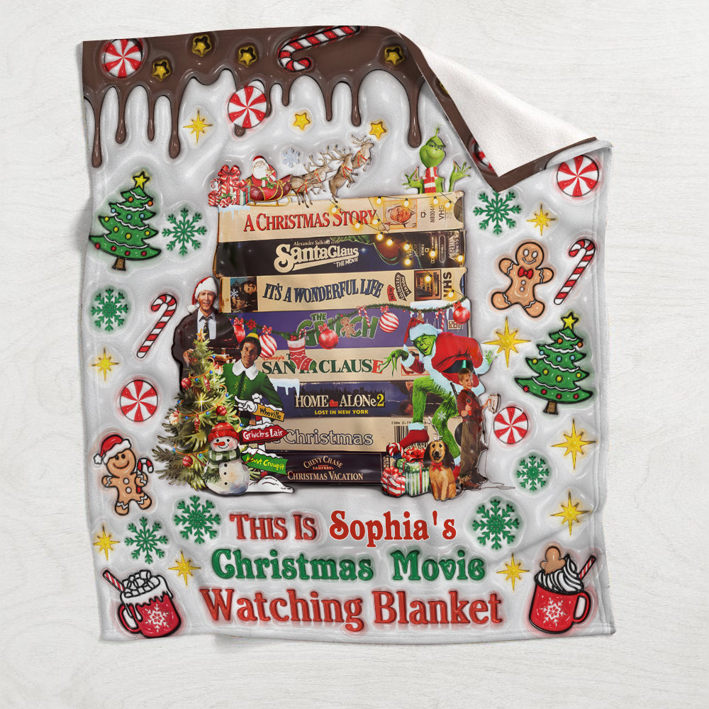 Christmas Movie Watching Blanket - Personalized Blanket