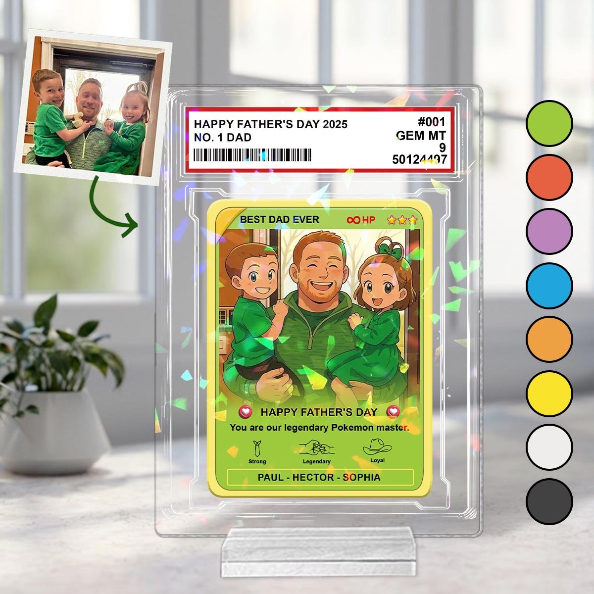 Best Dad Ever - Personalized Monster Trainer Hologram Acrylic Plaque