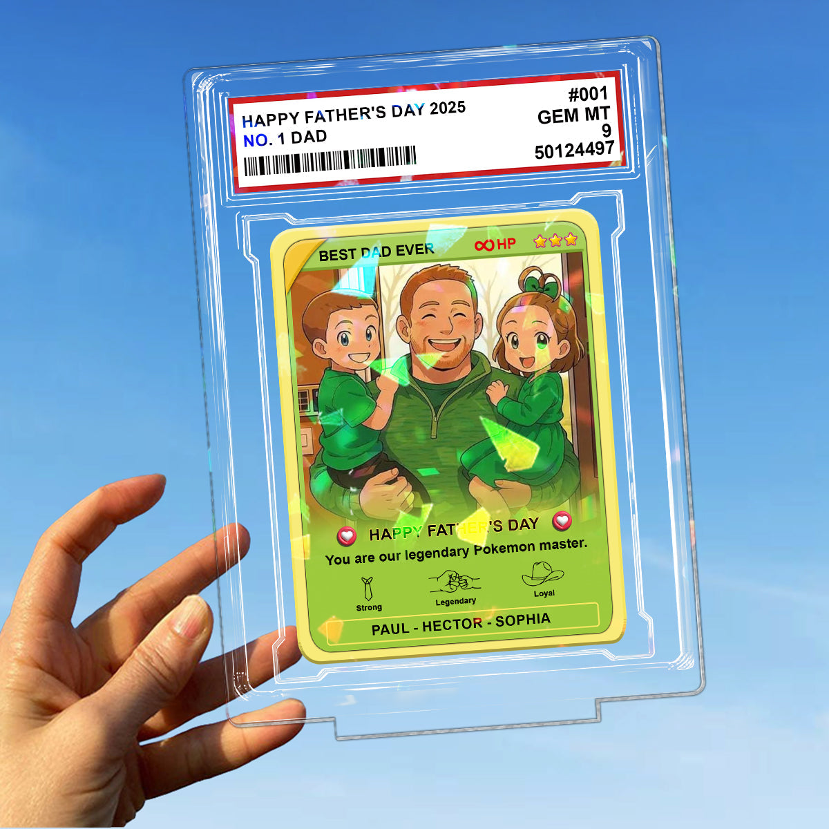 Best Dad Ever - Personalized Monster Trainer Hologram Acrylic Plaque