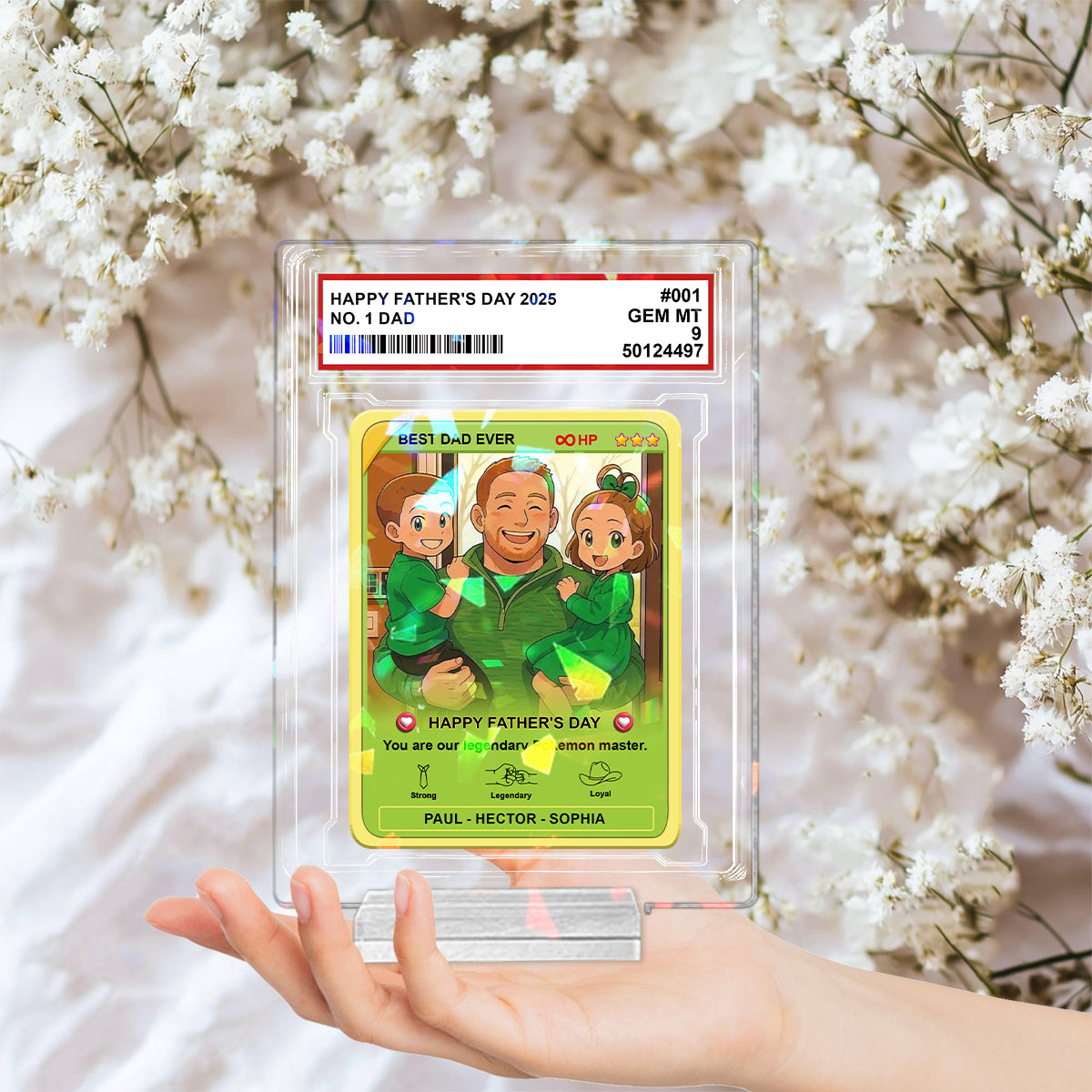 Best Dad Ever - Personalized Monster Trainer Hologram Acrylic Plaque