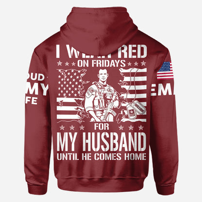 I Wear Red On Fridays - Personalized Veteran All Over Shirt