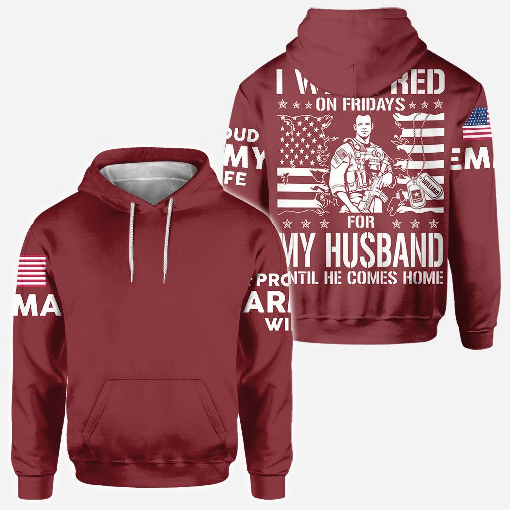 I Wear Red On Fridays - Personalized Veteran All Over Shirt