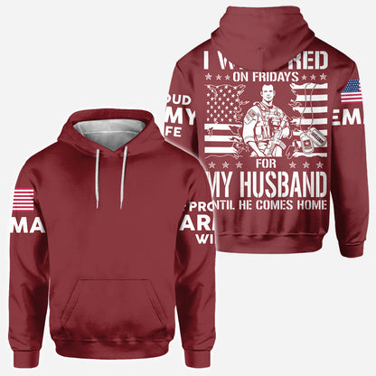 I Wear Red On Fridays - Personalized Veteran All Over Shirt