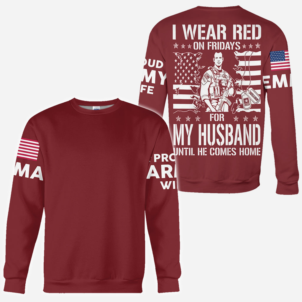 I Wear Red On Fridays - Personalized Veteran All Over Shirt