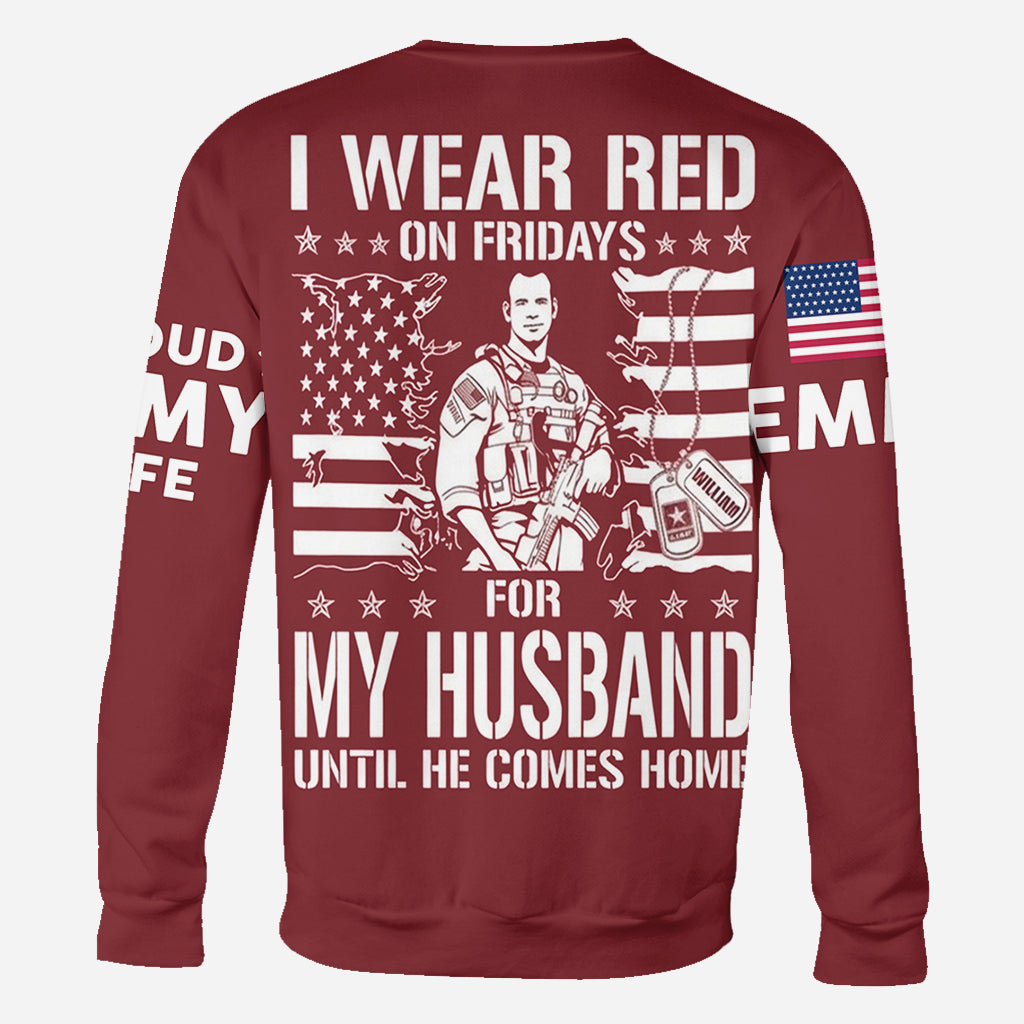 I Wear Red On Fridays - Personalized Veteran All Over Shirt