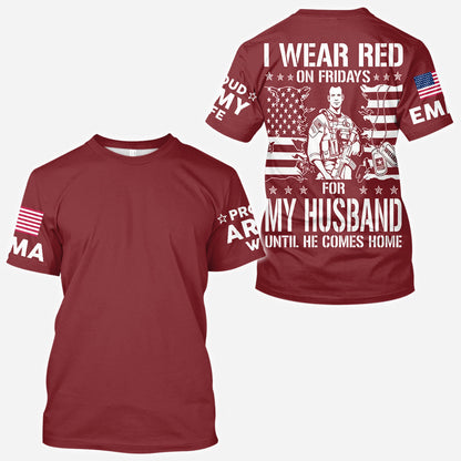 I Wear Red On Fridays - Personalized Veteran All Over Shirt