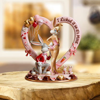 I Licked It So It’s Mine Bunny - Personalized Funny cartoon Custom Shaped Acrylic Plaque