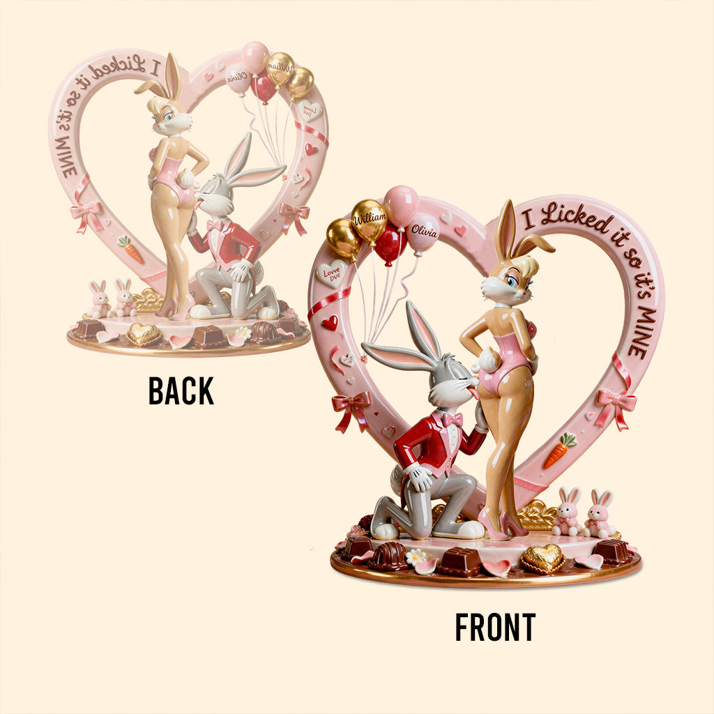 I Licked It So It’s Mine Bunny - Personalized Funny cartoon Custom Shaped Acrylic Plaque