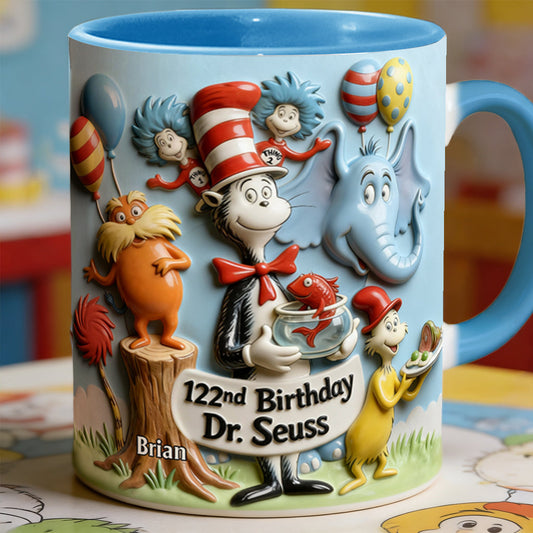 122nd Birthday - Personalized Dr Seuss Accent Mug & Coaster