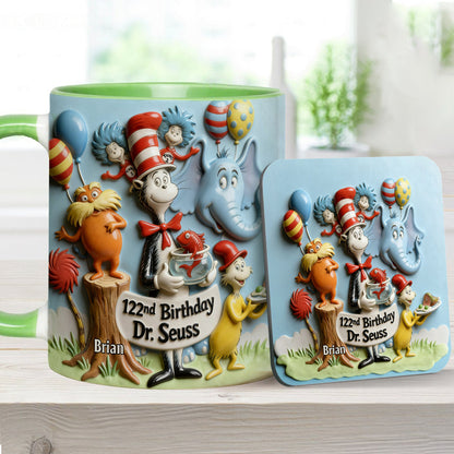 122nd Birthday - Personalized Dr Seuss Accent Mug & Coaster