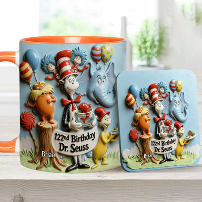 122nd Birthday - Personalized Dr Seuss Accent Mug & Coaster