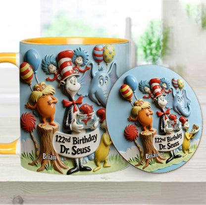 122nd Birthday - Personalized Dr Seuss Accent Mug & Coaster