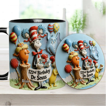 122nd Birthday - Personalized Dr Seuss Accent Mug & Coaster