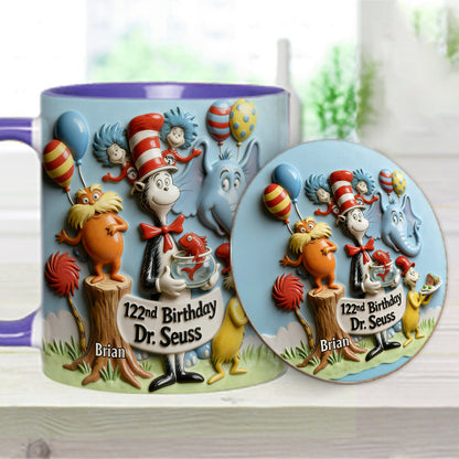 122nd Birthday - Personalized Dr Seuss Accent Mug & Coaster