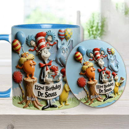 122nd Birthday - Personalized Dr Seuss Accent Mug & Coaster