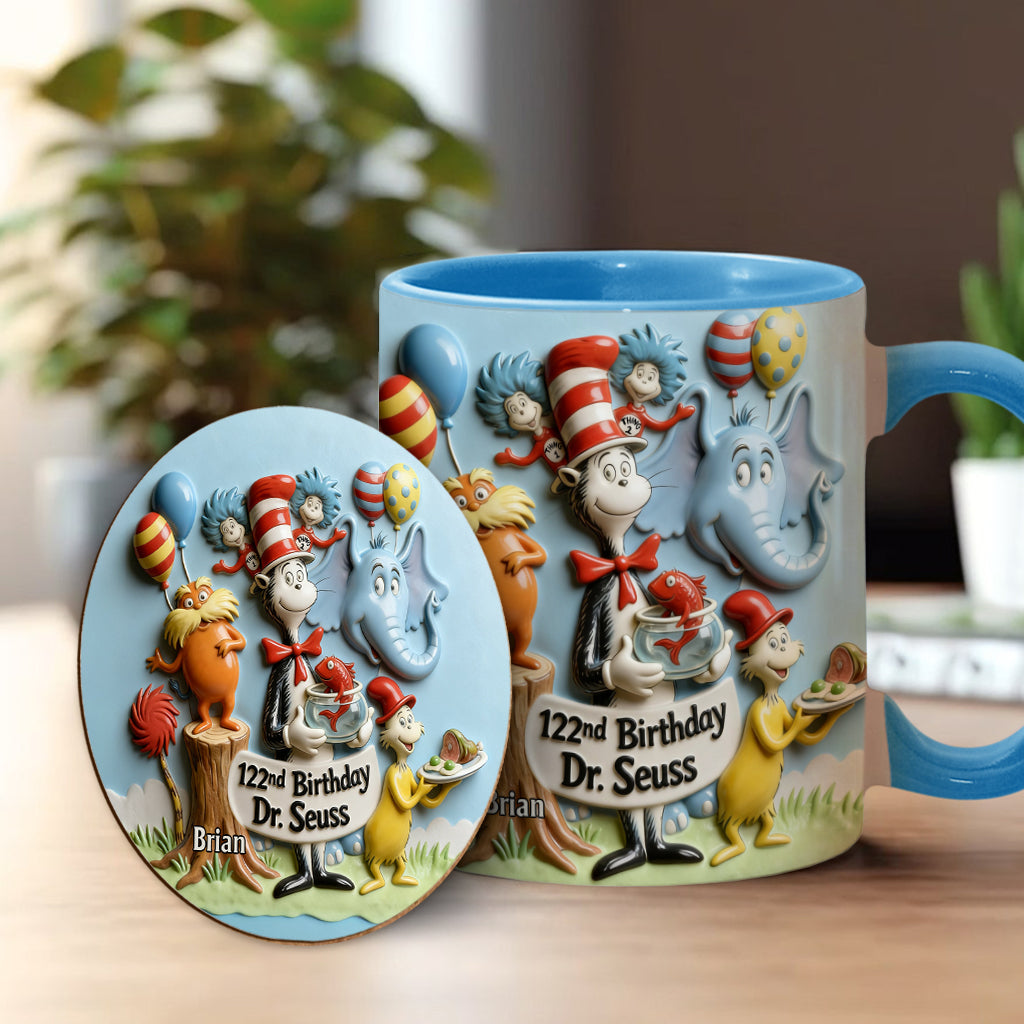122nd Birthday - Personalized Dr Seuss Accent Mug & Coaster