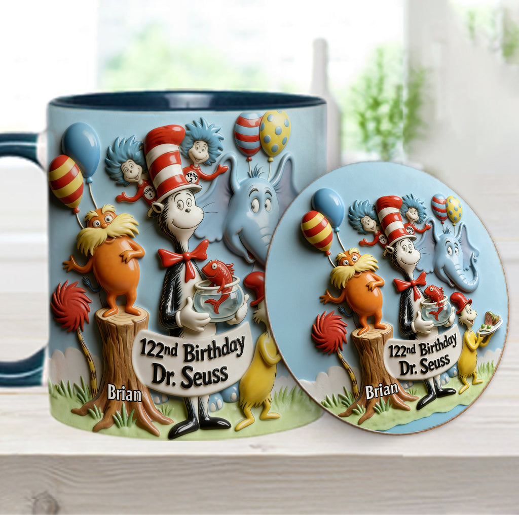 122nd Birthday - Personalized Dr Seuss Accent Mug & Coaster