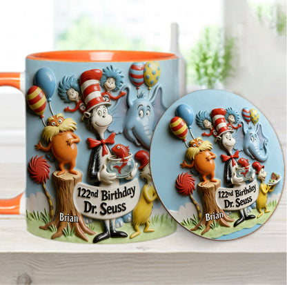 122nd Birthday - Personalized Dr Seuss Accent Mug & Coaster