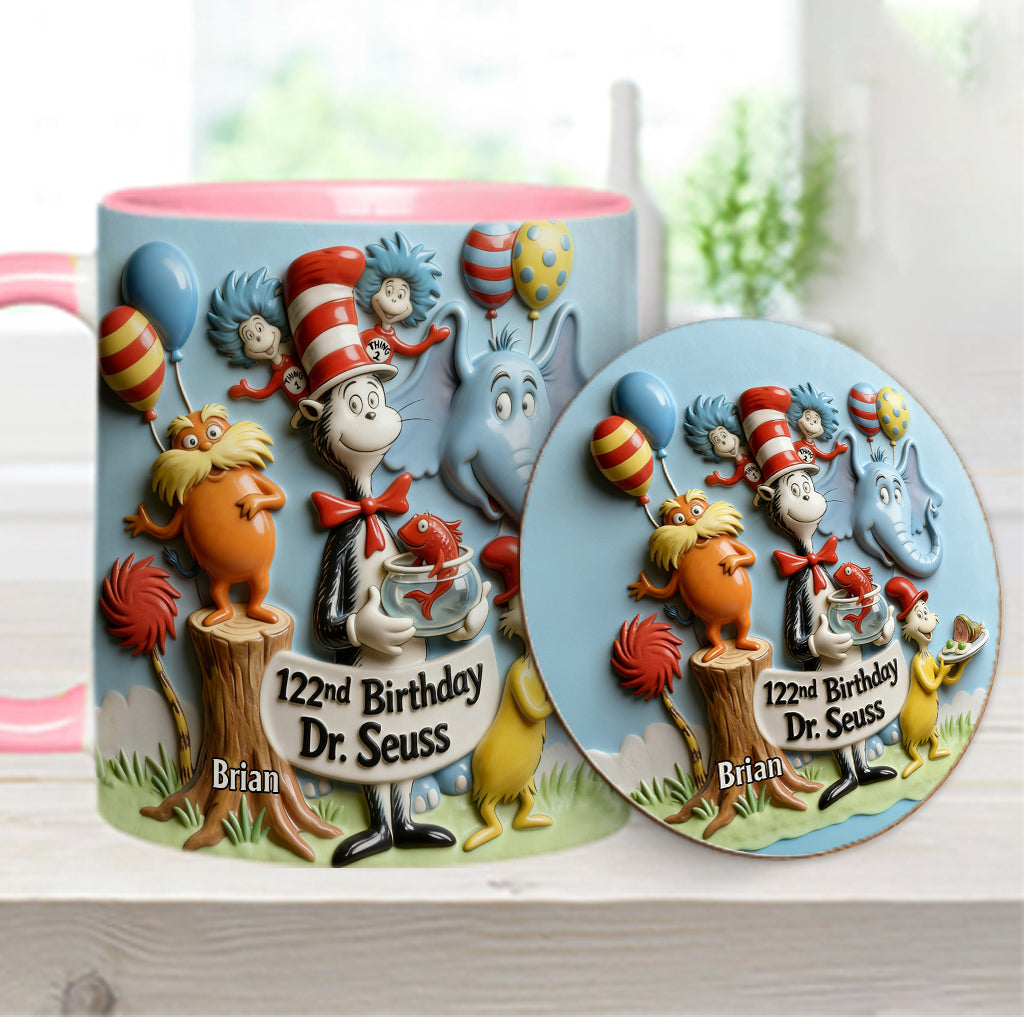 122nd Birthday - Personalized Dr Seuss Accent Mug & Coaster