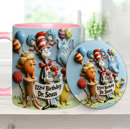 122nd Birthday - Personalized Dr Seuss Accent Mug & Coaster