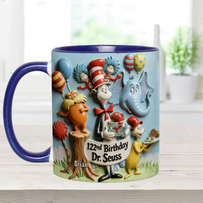 122nd Birthday - Personalized Dr Seuss Accent Mug & Coaster