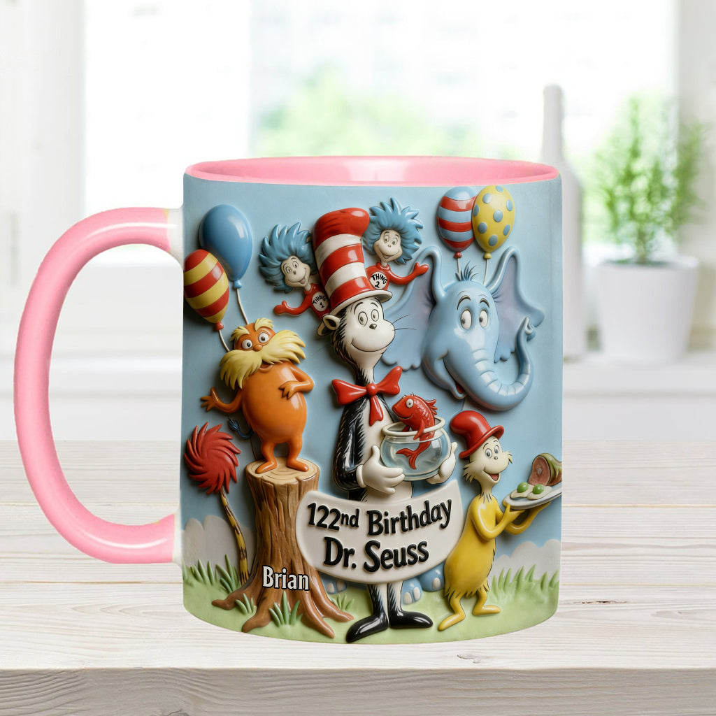 122nd Birthday - Personalized Dr Seuss Accent Mug & Coaster