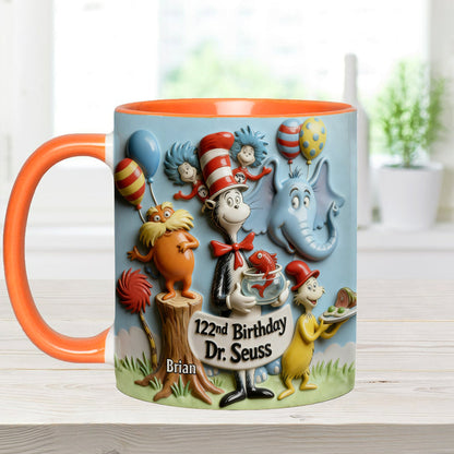 122nd Birthday - Personalized Dr Seuss Accent Mug & Coaster