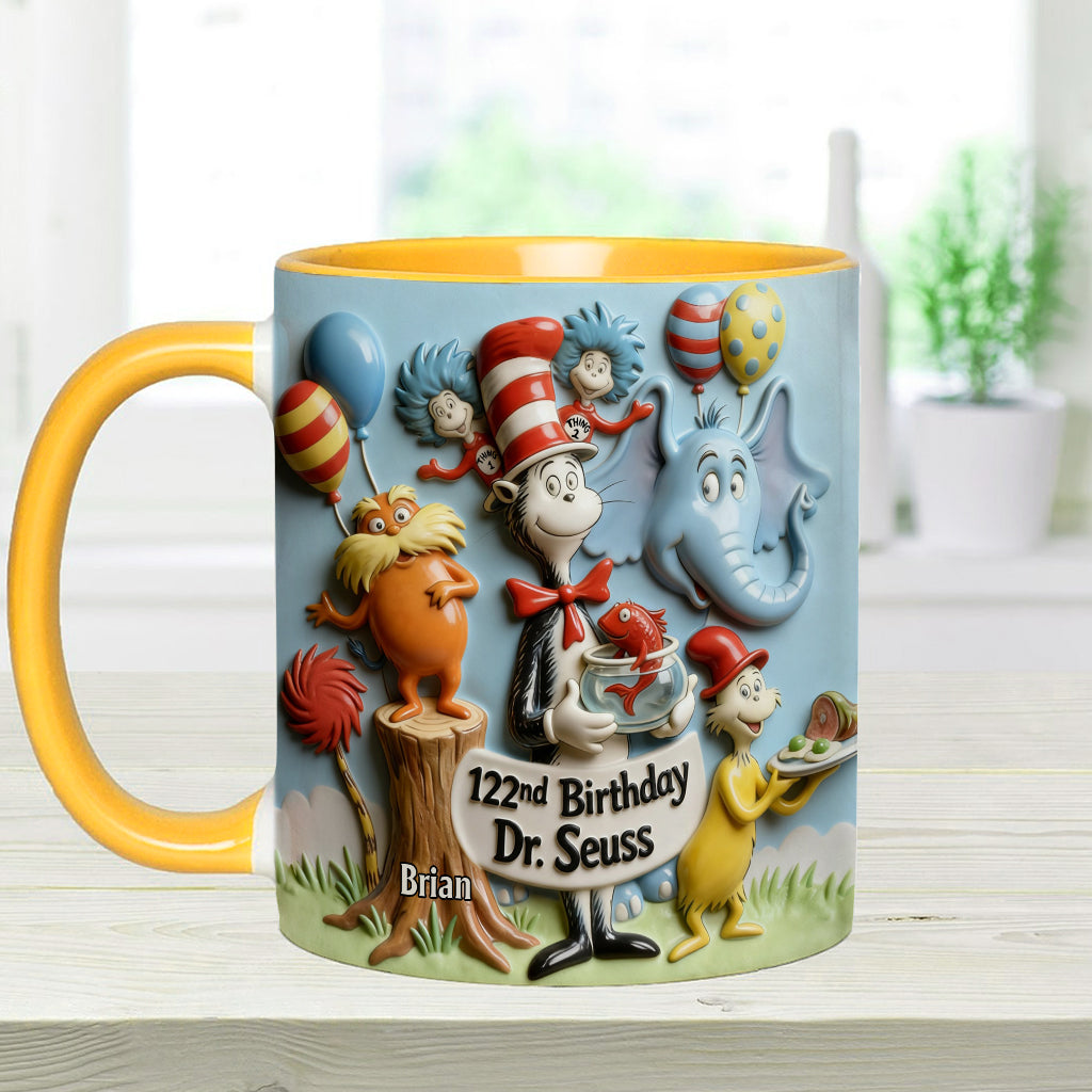 122nd Birthday - Personalized Dr Seuss Accent Mug & Coaster