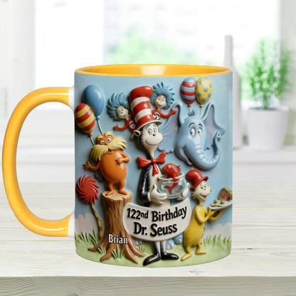 122nd Birthday - Personalized Dr Seuss Accent Mug & Coaster