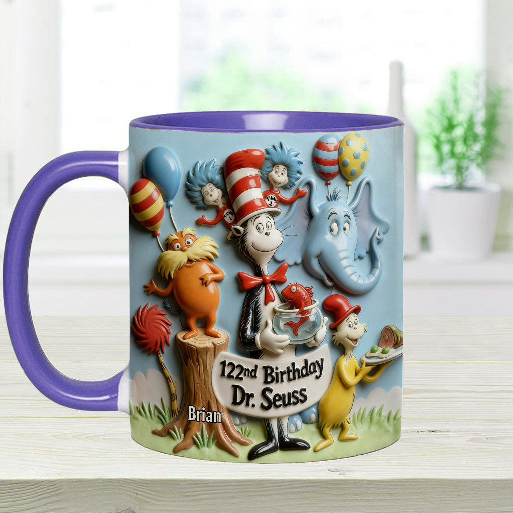 122nd Birthday - Personalized Dr Seuss Accent Mug & Coaster