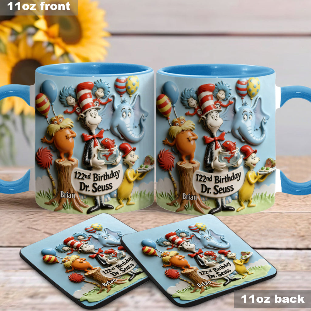122nd Birthday - Personalized Dr Seuss Accent Mug & Coaster