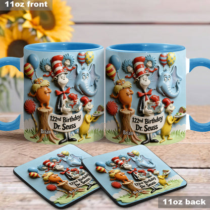 122nd Birthday - Personalized Dr Seuss Accent Mug & Coaster