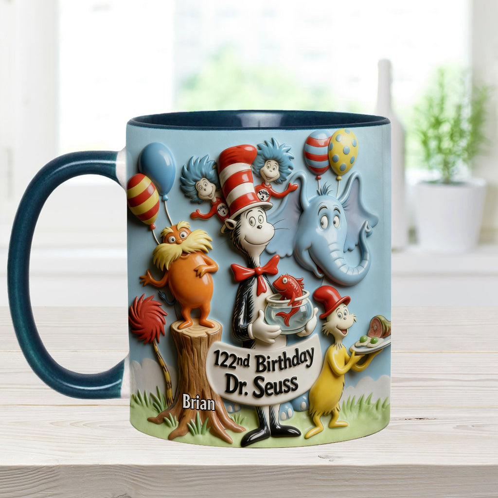 122nd Birthday - Personalized Dr Seuss Accent Mug & Coaster