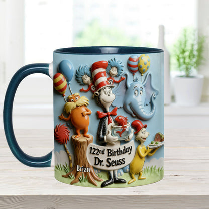 122nd Birthday - Personalized Dr Seuss Accent Mug & Coaster
