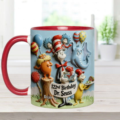 122nd Birthday - Personalized Dr Seuss Accent Mug & Coaster