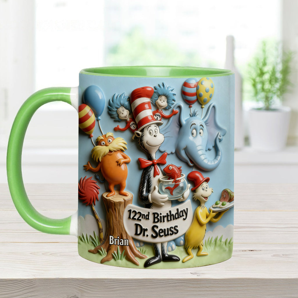 122nd Birthday - Personalized Dr Seuss Accent Mug & Coaster