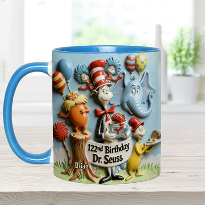 122nd Birthday - Personalized Dr Seuss Accent Mug & Coaster