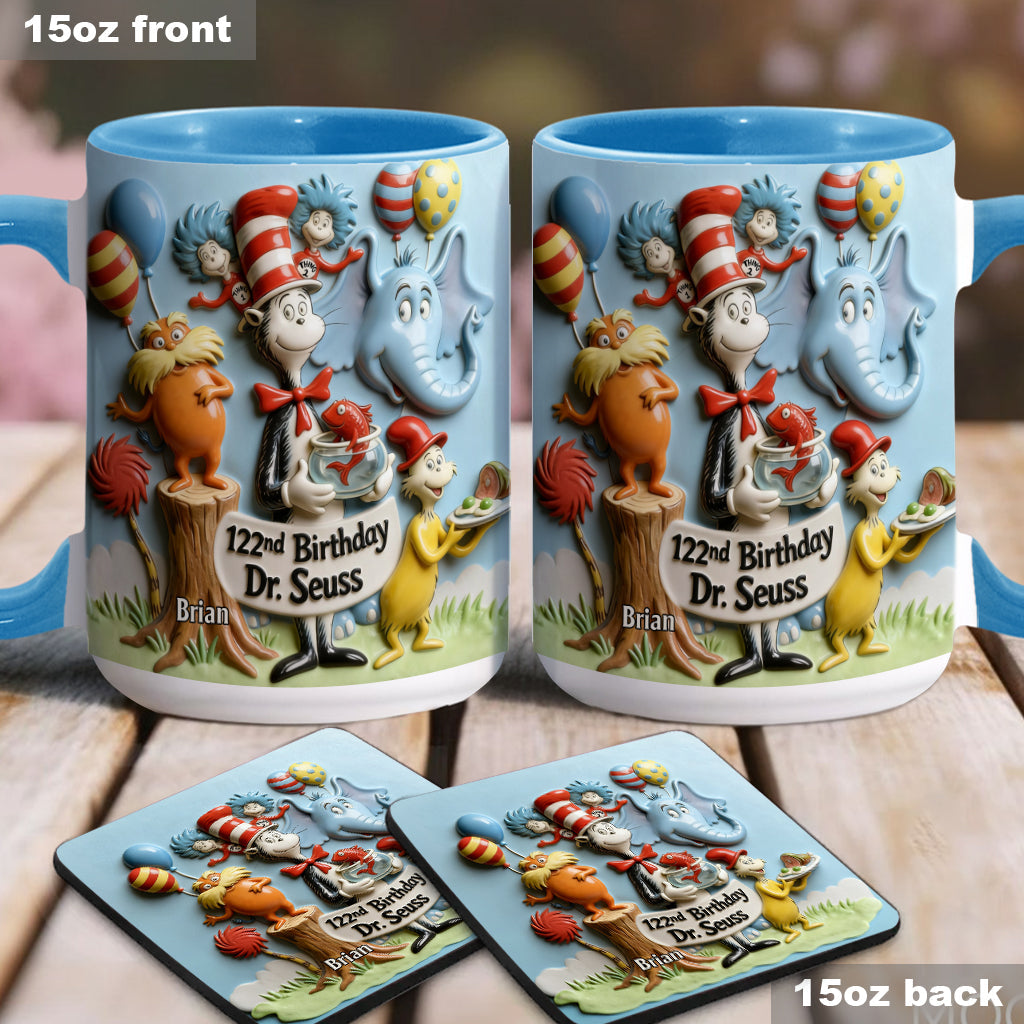 122nd Birthday - Personalized Dr Seuss Accent Mug & Coaster