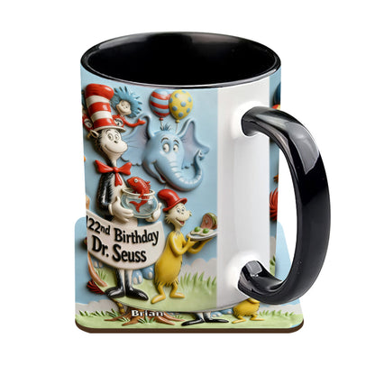 122nd Birthday - Personalized Dr Seuss Accent Mug & Coaster