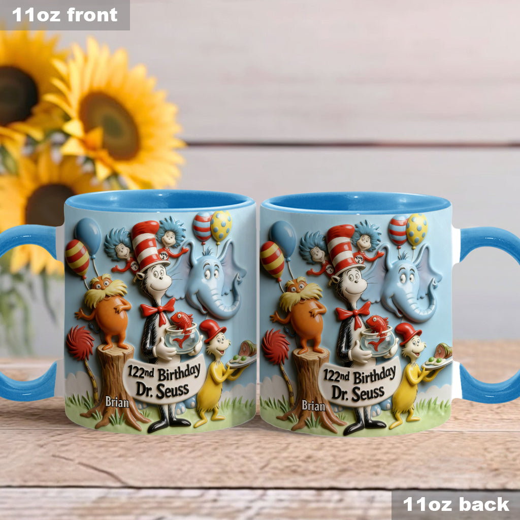122nd Birthday - Personalized Dr Seuss Accent Mug & Coaster
