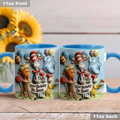 122nd Birthday - Personalized Dr Seuss Accent Mug & Coaster