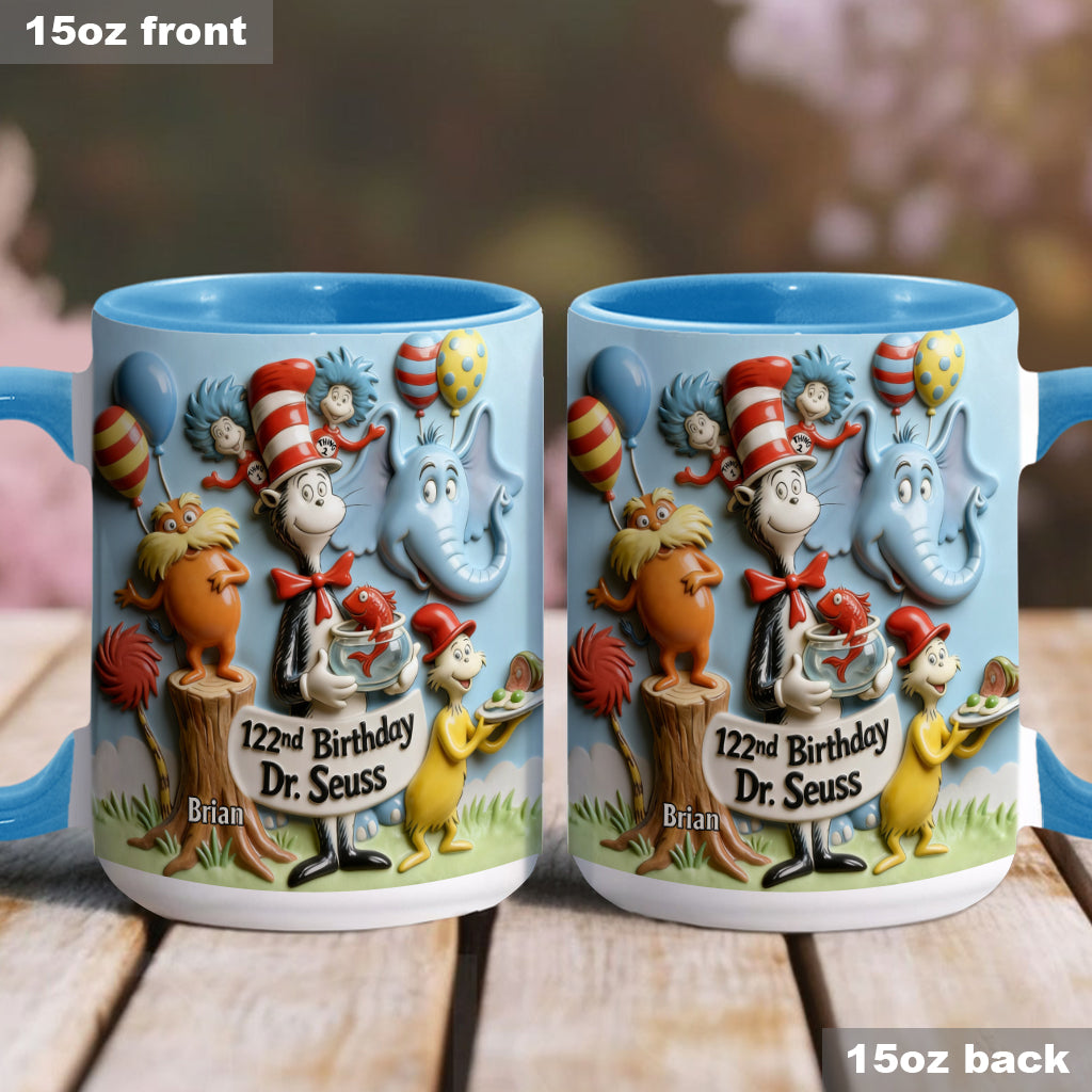 122nd Birthday - Personalized Dr Seuss Accent Mug & Coaster
