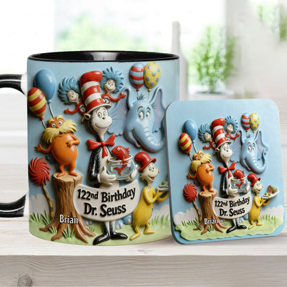 122nd Birthday - Personalized Dr Seuss Accent Mug & Coaster